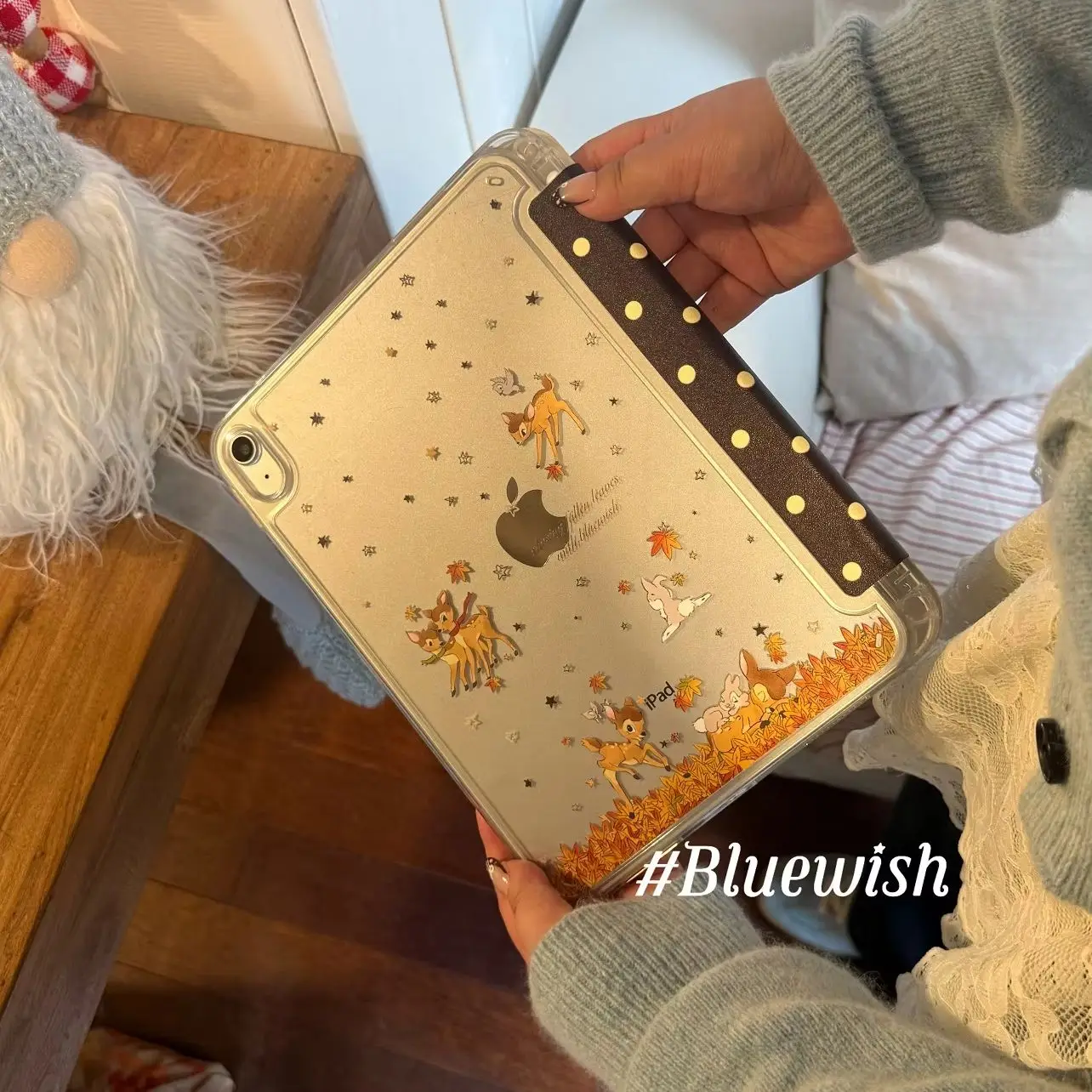 

Deer Brown Polka Dots Y2K Korean Tablet Case For iPad Pro 13in 11th M5 M4 12.9in A16 7/8/9/10th Air4/5/6/7 11in M2 M3 Mini Cover