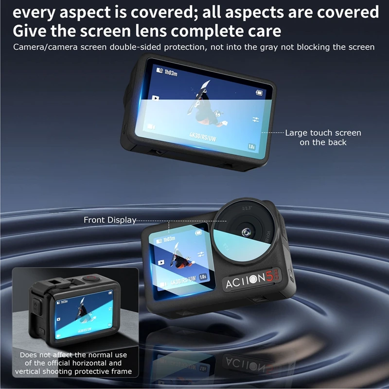 Para DJI Osmo Action 5 Pro lente de cámara deportiva HD película de vidrio templado inastillable cobertura completa Kit de película protectora antiarañazos