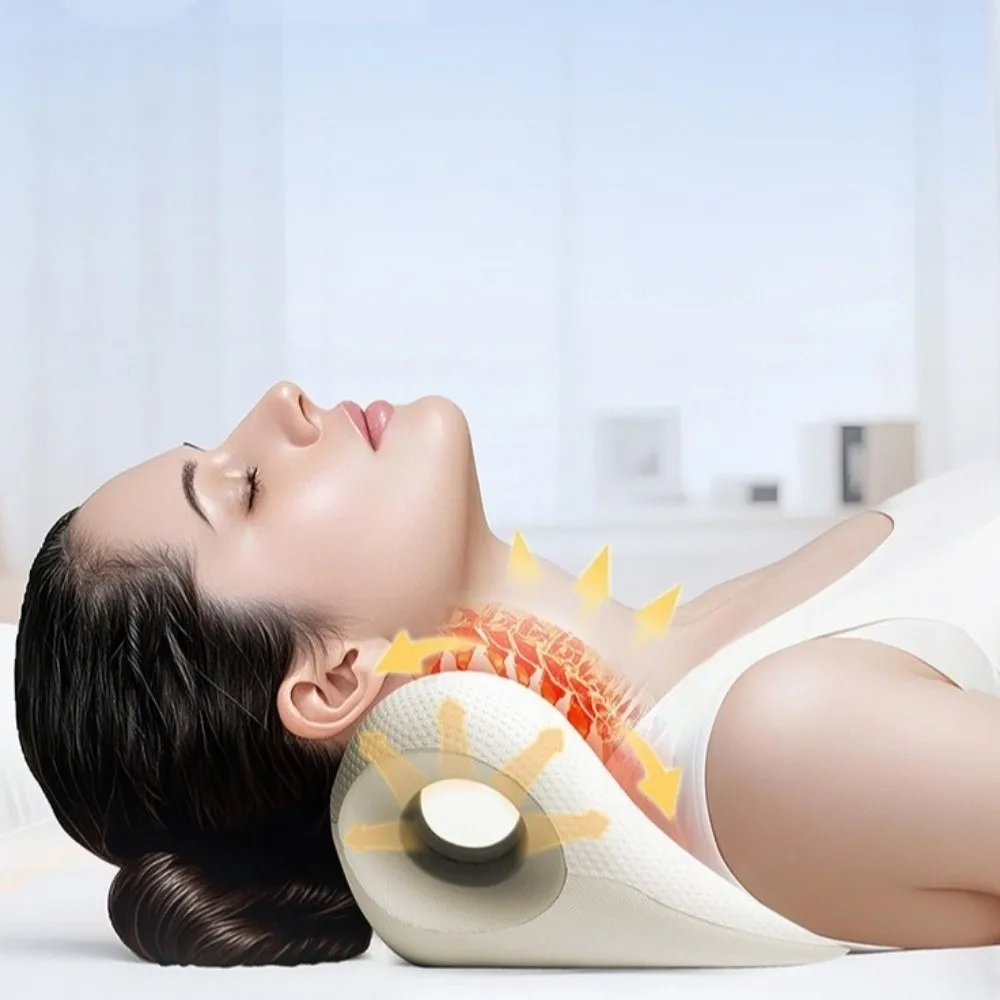 U-Shaped Contour Cervical Massage Pillow Acupressure Design Fatigue Relaxation Neck Shoulder Relaxer Multi-Purpose Use