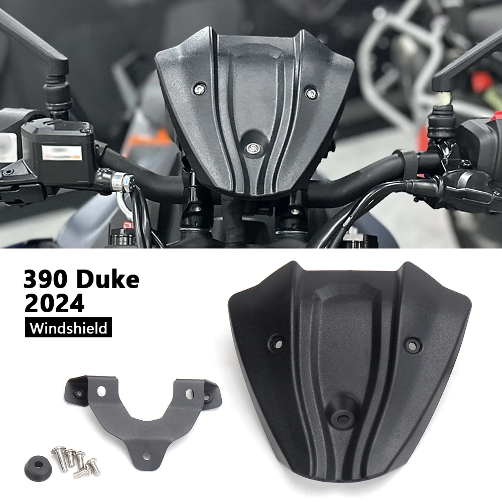 

Motorcycle Windshield Windscreen Visor For DUKE 390 390Duke 2024 Wind Deflector Shield Screen With Bracket Accessories Black