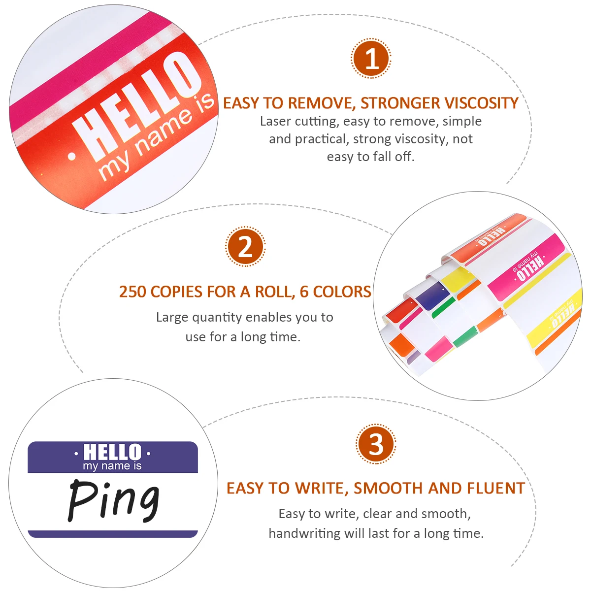 

Colorful Label Stickers Name Tags Price Markers for Office Classroom Party Store Use Blank Adhesive Coding Labels Folder