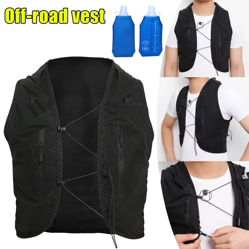 Trail Running Hydration Vest Backpack Large Capacity Water Or With Portable Water Bottle For Marathon Cycling Hiking Outdoor