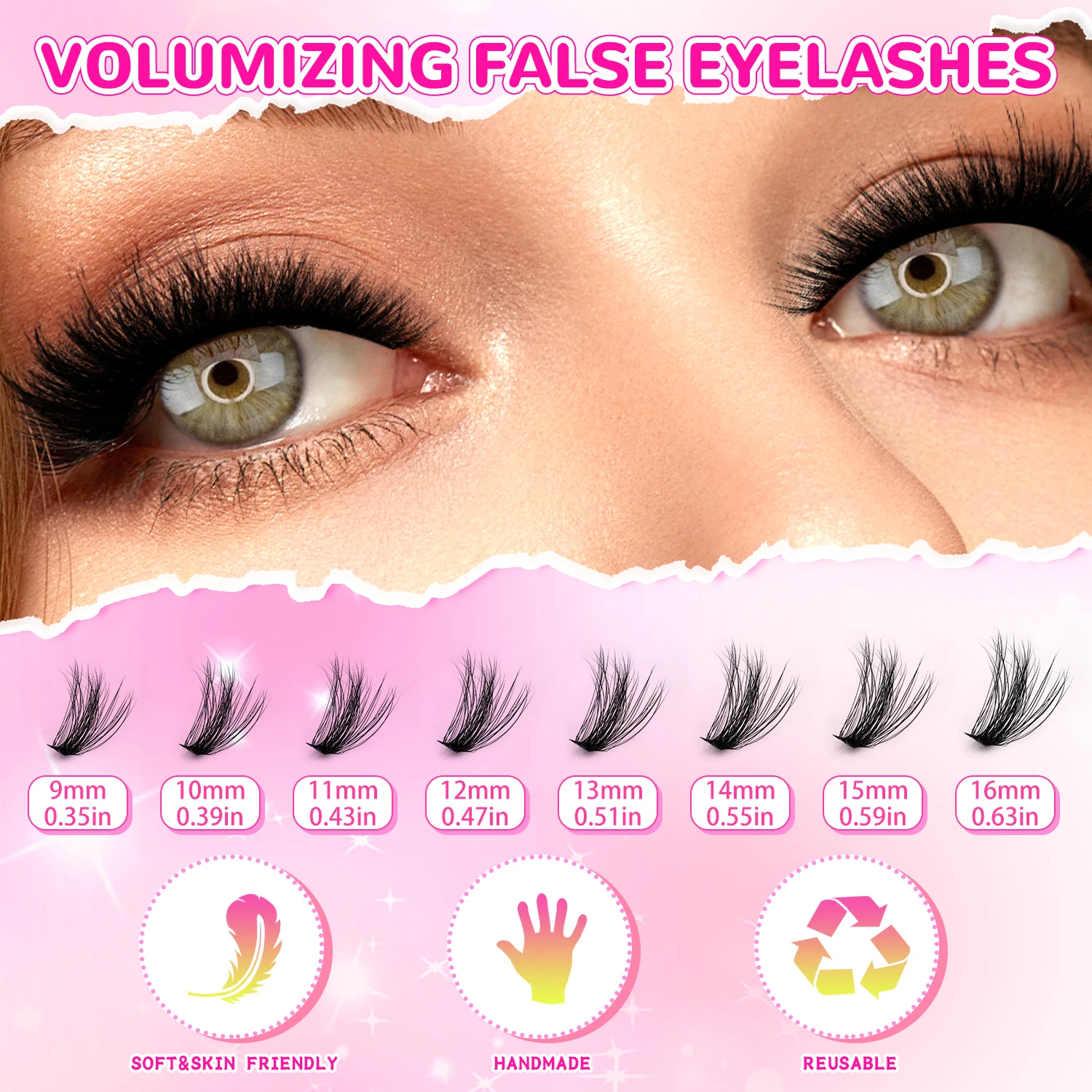 가짜 속눈썹 연장 키트 (선물 상자 포함!) 다양한 스타일이 너무 많아요, 어떤 상황에도 자유롭게 믹스 앤 매치할 수 있어요!