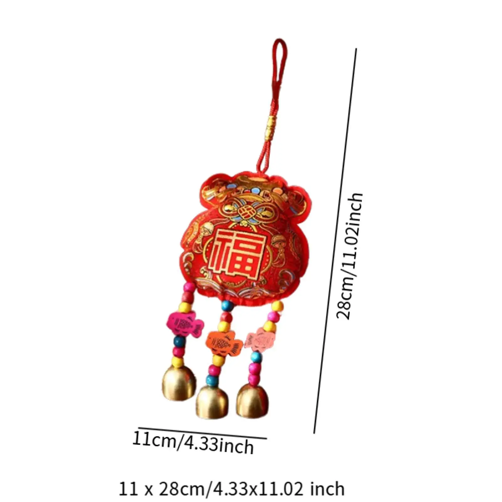 Sinos 2025 Ornamento de Ano Novo Chinês Amuleto da Sorte para Celebração Oficina Loja