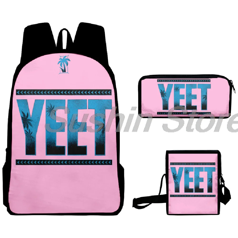 Jey Uso Yeet Merch tas punggung Pria Wanita, ransel bepergian kasual 3 buah/set