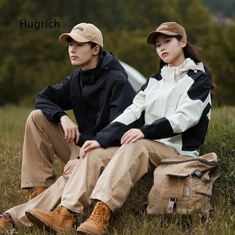 Men Autumn Jacket With Removable Hood Water Resistant Mountain Style Fashion Versatile Outer Top Premium Appearance Coat For Hi