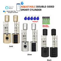 TTlock APP Door Cylinder with Fingerprint Reader Electronic Lock Core Keyless Entry Door Lock DIY Digital Door Easy Install