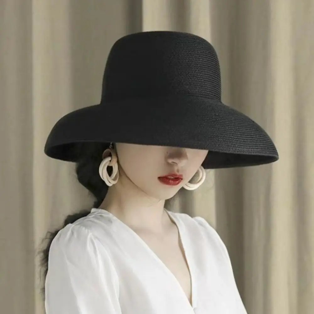 Comfortable To Wear Boho Straw Hat Wide Brim Dome Weave Hat Hollow Out Lightweight Women's Sun Hats Summer