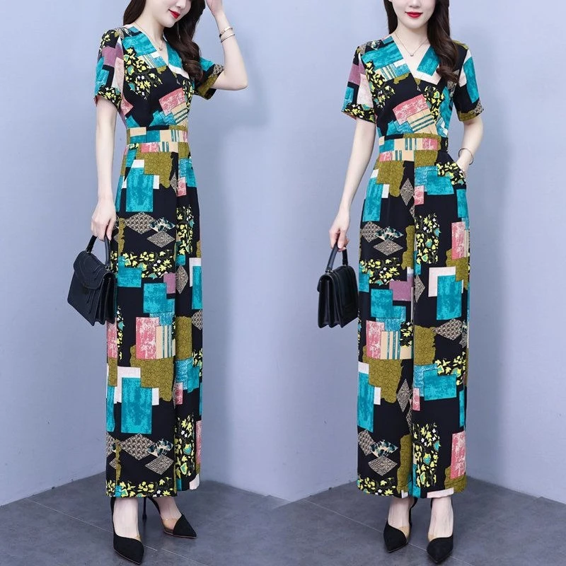 

Женский летний комбинезон с высокой талией, широкими штанинами, облегающий, элегантный, для повседневной носки, вечеринок и пляжа, новый модный дизайн 2026 года