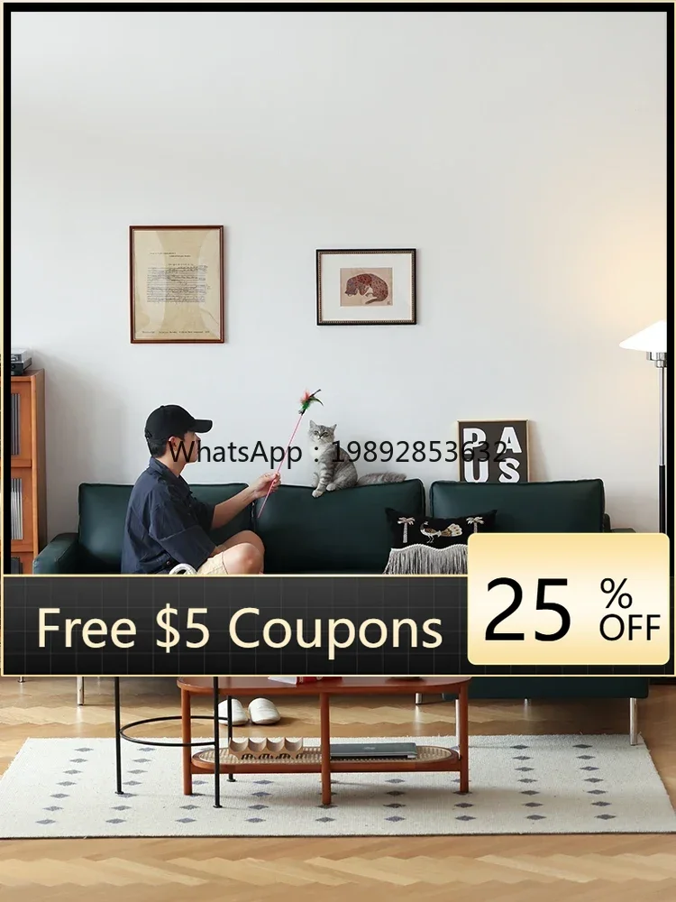 

black sofa retro technology cloth living room small sofa detachable and washable furniture