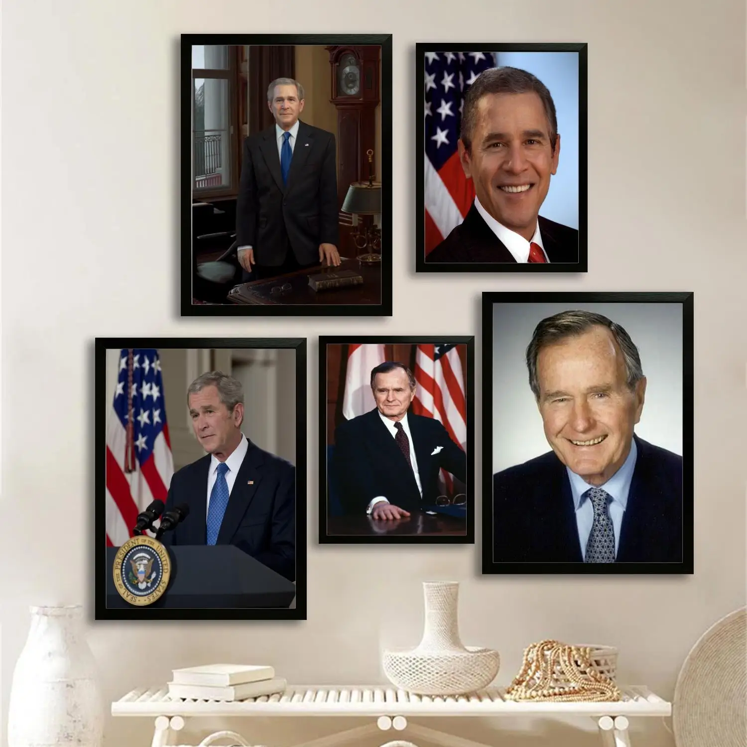 George H. W. Bush Canvas Art Poster and Wall Art, Picture Print, Modern Family, Bedroom Decor, Posters,Decorative painting