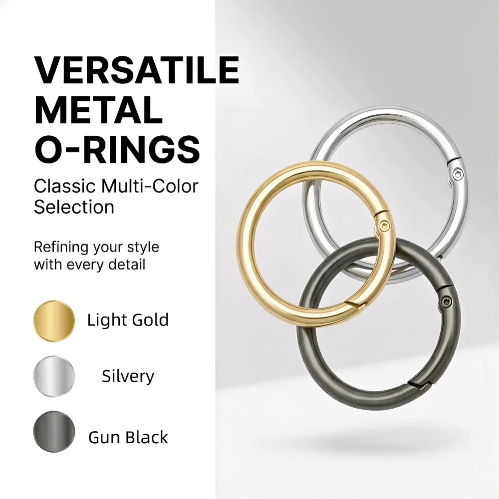 2Pcs Zinc Alloy O Ring Spring Clasps Openable Round Carabiner Keychain Bag Clips Hook Dog Chain Connector For DIY Accessories