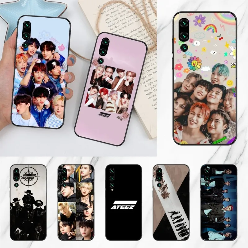 KPOP A-ATEEZ Smart Phone Case for Huawei P50 P40 P30 Pro Lite P Smart 2021 2019 Magic 3 Black Soft Phone Cover Funda