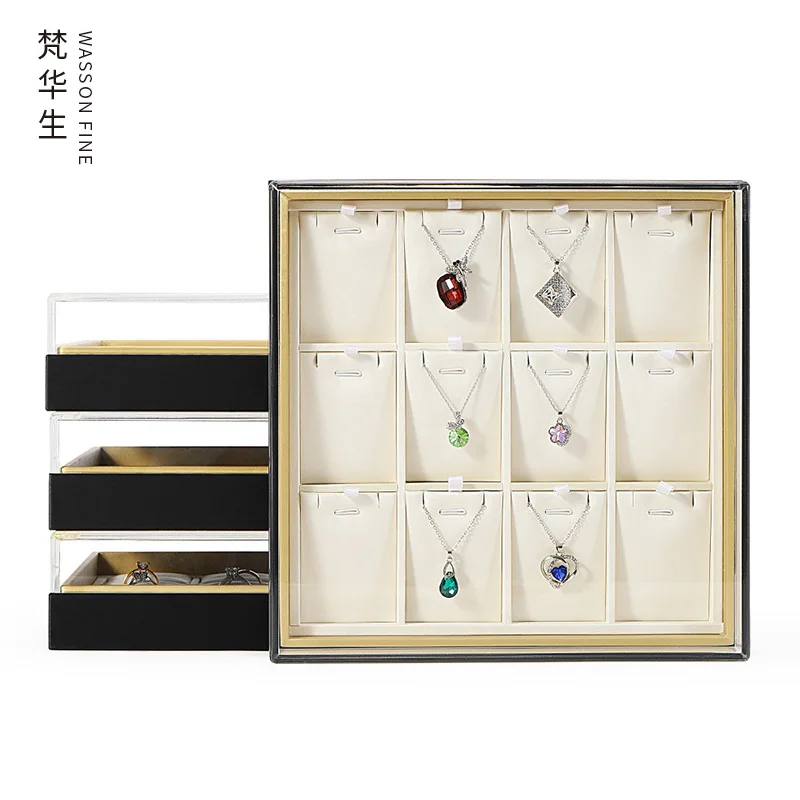 Factory direct supply acrylic cover dustproof ring disc earrings necklace disc jewelry display disc jewelry storage box