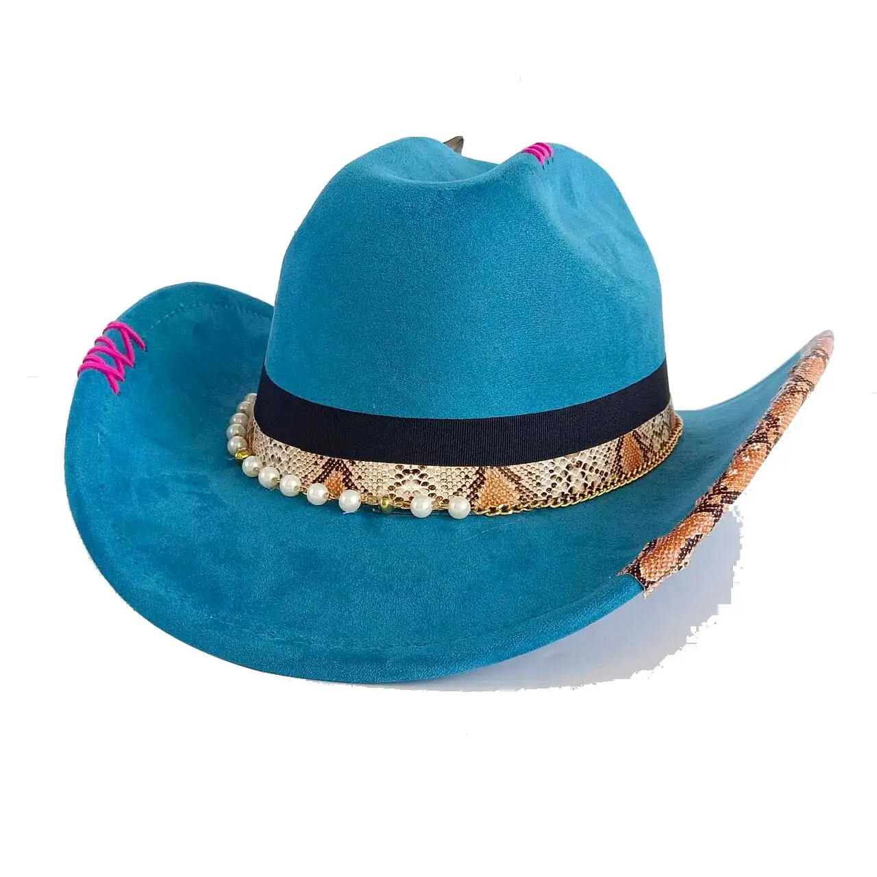 

Double concave vegan suede custom wide-brimmed rancher hat cowboy hat western cowboy style unisex chapéu cowboy