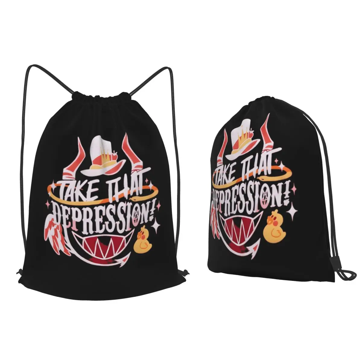 Horror Cartoon Anime Movie Halloween Backpacks Portable Drawstring Bags Sundries Bag Book Bags for Man Woman Students