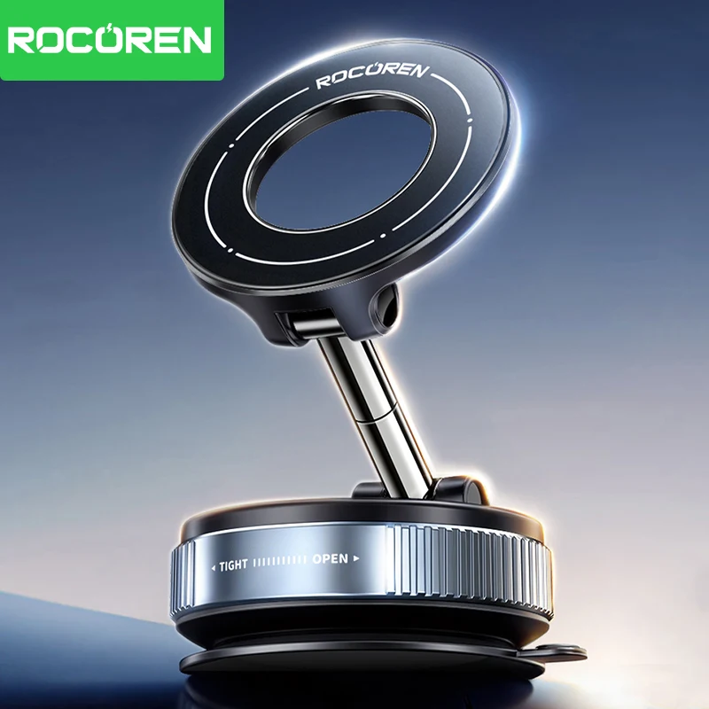 

Rocoren Magnetic Phone Holder Vacuum Suction Cup Car Phone Holder Stand 360° Rotation Мagnet Holder Car Accessories Support Stan