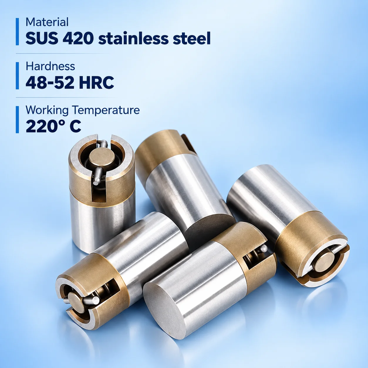 2PCS/5PCS AJV Series Air Poppet Valve SUS420 Stainless Steel Air Ejector for Plastic Injection Mold Vacuum Release Tooling
