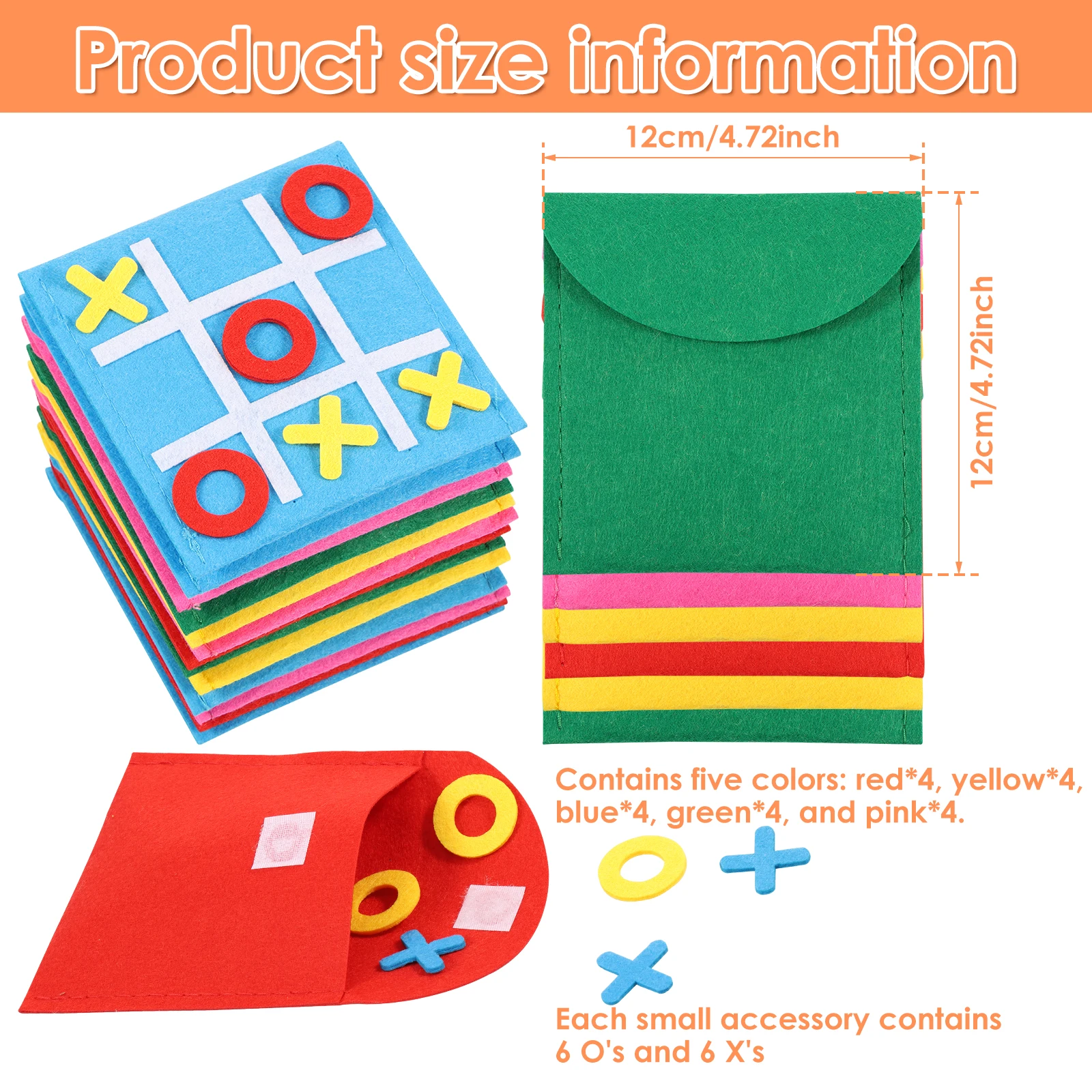 Mini Felt Board Game Fun XO Board Game Toys Travel Portable Family Parent-child Interaction Board Game Kids Educational Toys