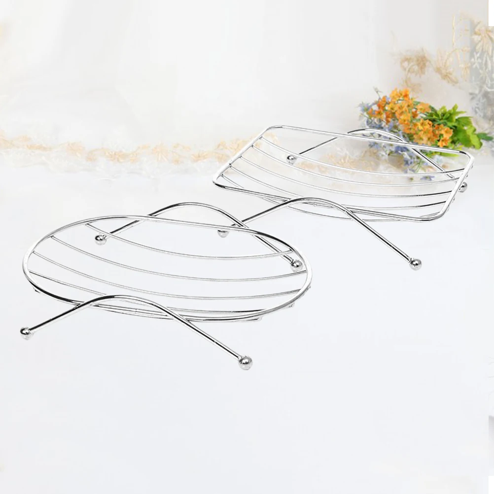 

2pcs Stainless Steel Soap Rack Drain Design Soap Box for Bathroom Toilet Home Lightweight Storage ganizer