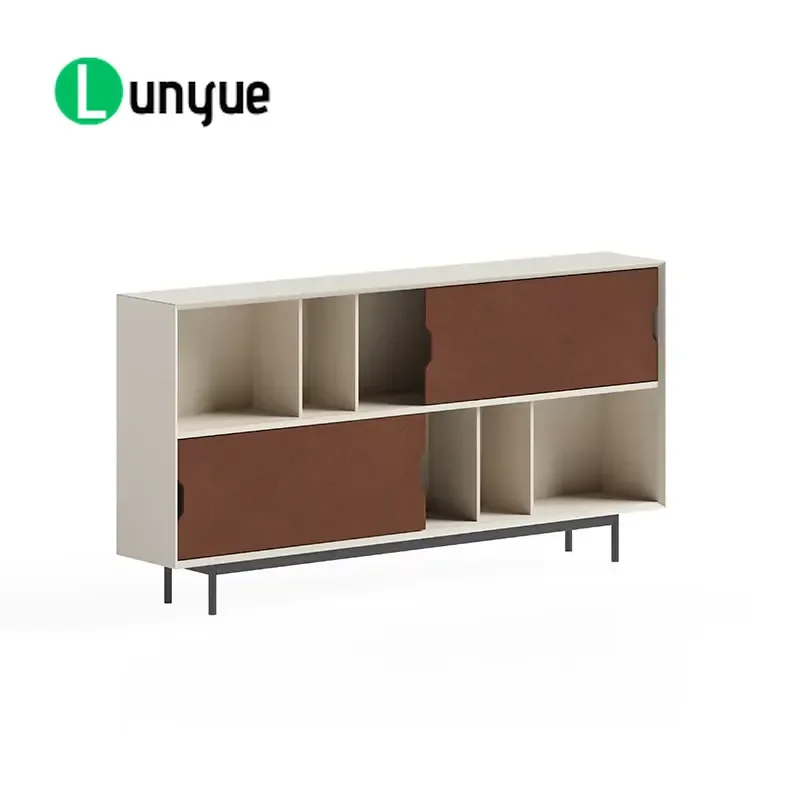 Luxury Modern Office File Storage Side Cabinet with Sliding Door High Quality Sideboard for Home Office Document Organization