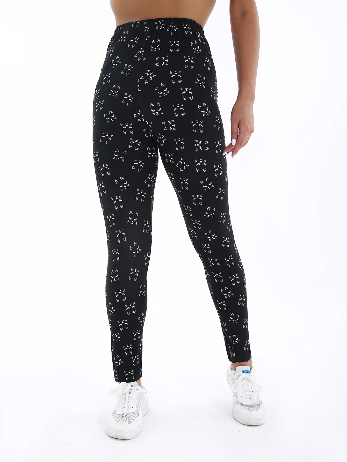 

Осень-зима, 1 упаковка, женские сексуальные узкие леггинсы с матовым принтом Nine Cent, повседневные спортивные элегантные брюки для фитнеса и йоги