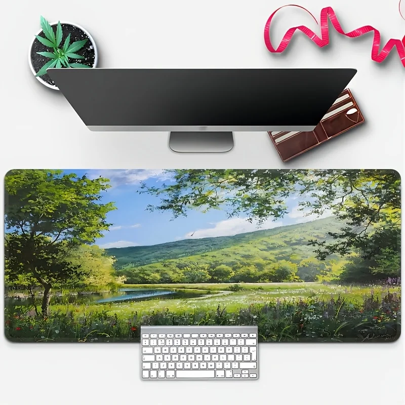 

Forest Meadow Mouse Pad XXL Gaming Desk Mat Rubber Non Slip Base Mousepad for PC Laptop Keyboard