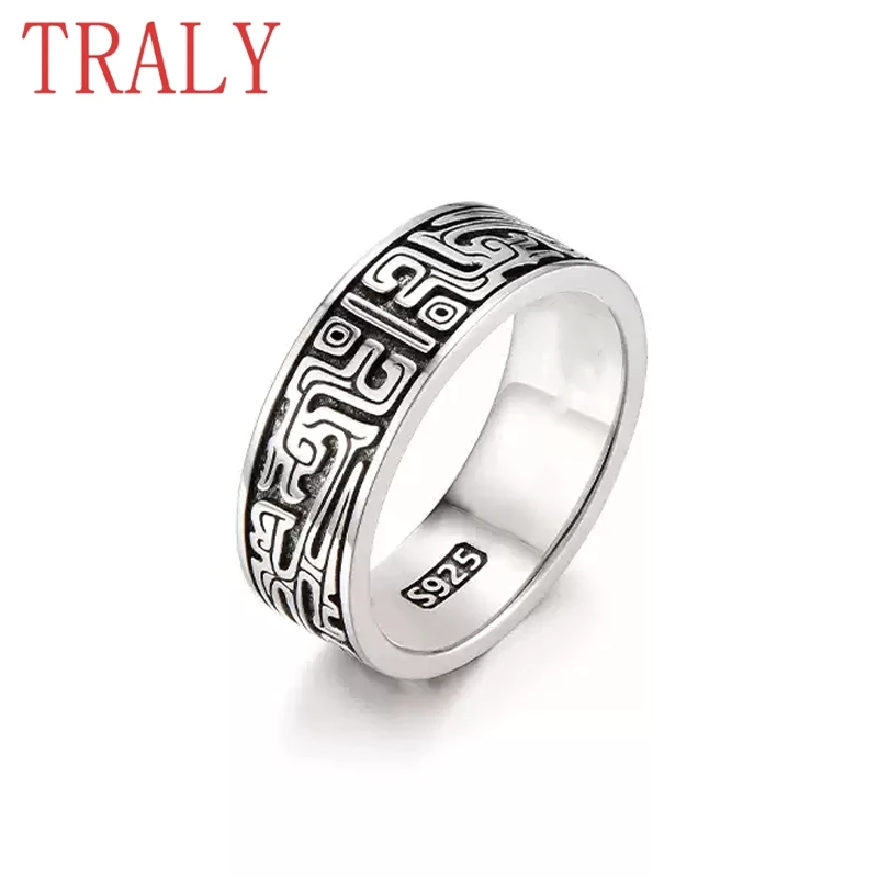 

925 Sterling Silver Luxury Men Ring Dragon Pattern Hip Hop Bands White Gold Color Hight Quality Jewelry Party Gift for Couples