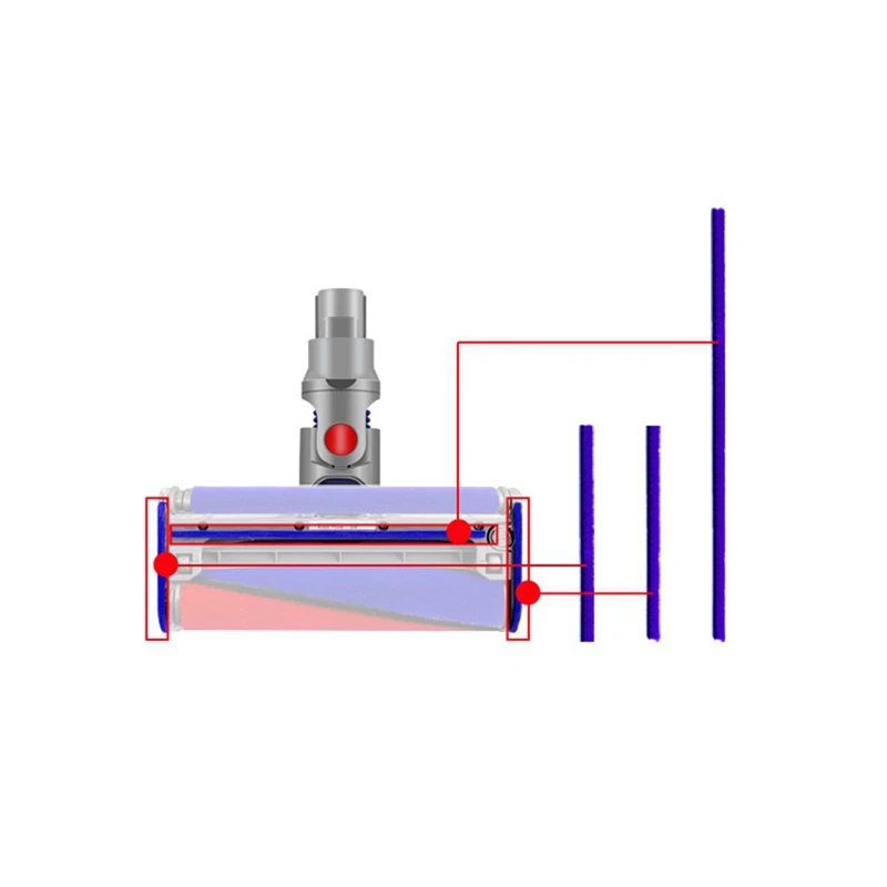 Tiras de felpa suave para aspiradora Dyson, cabezal de rodillo suave, accesorios de repuesto, piezas de repuesto, V6, V7, V8, V10, V11