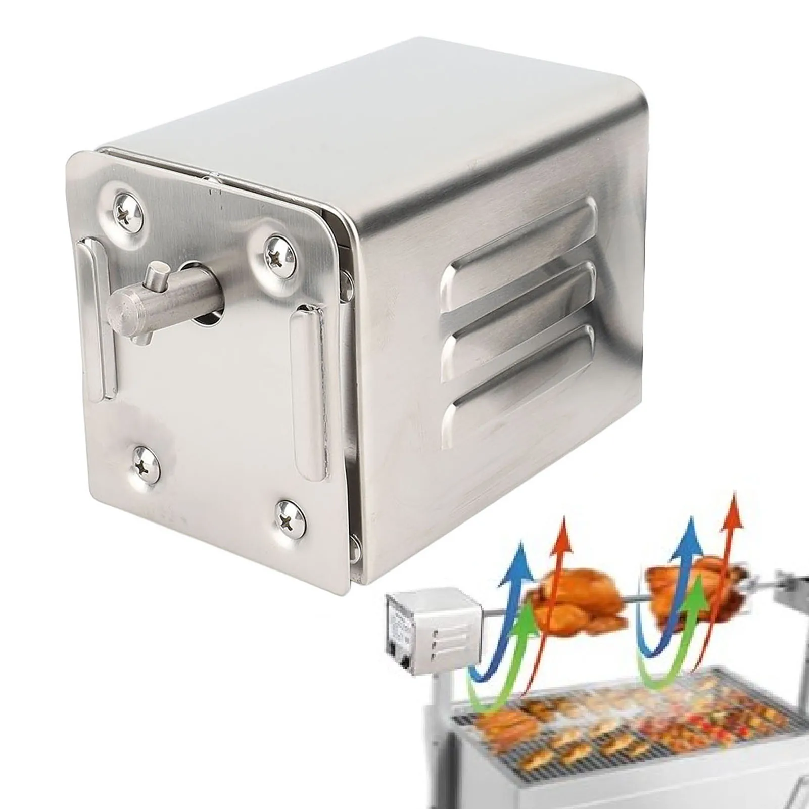 

Commercial Grade 15W Rotisserie Motor 110lb Load Bearing for Pig Chicken Goat BBQ Grill Roaster