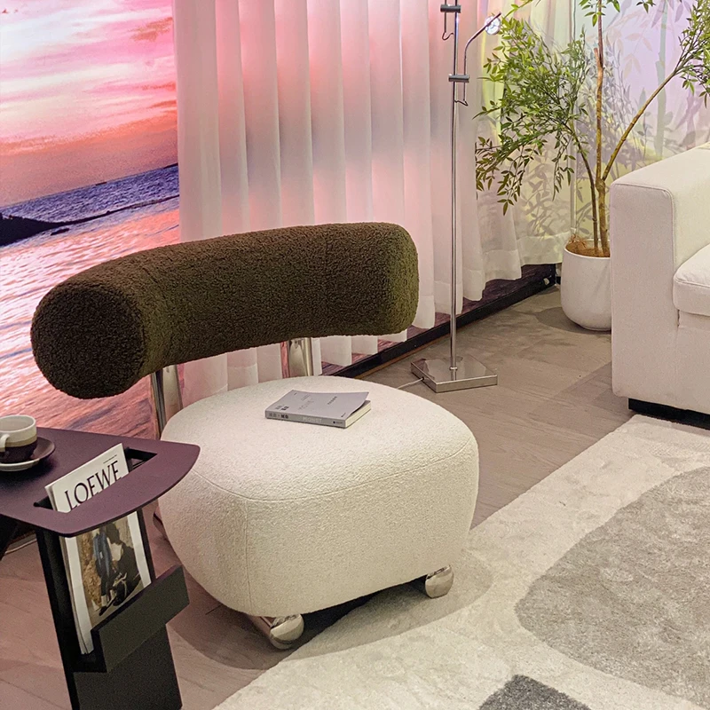 Reception Sofa Nordic Leisure Lounge Chairs French Style Modern Fabric Upholstered Chair Living Room Metal Frame Le