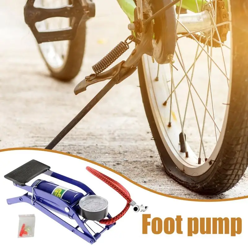 Bicycle Floor Pump Ball Pump Inflator With Pressure Gauge Air Pump Portable Tire Pump For Cars Bicycles Motorcycles Balls And