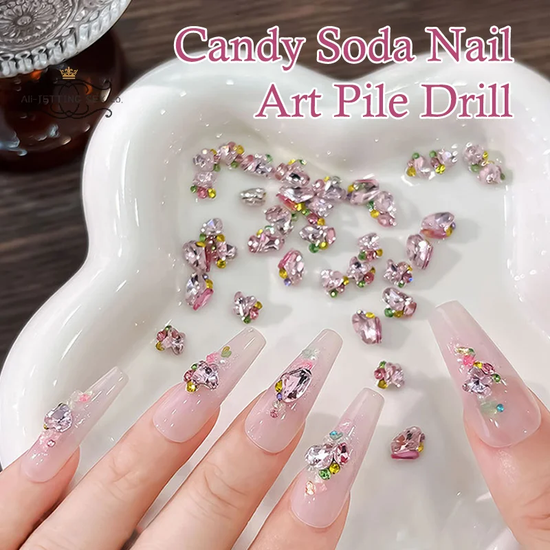 2Pcs Manicure Accessories Luxury Nail Crystal Pile Sparkling Handmade Decoration Charm Shiny Rhinestone Jewelry