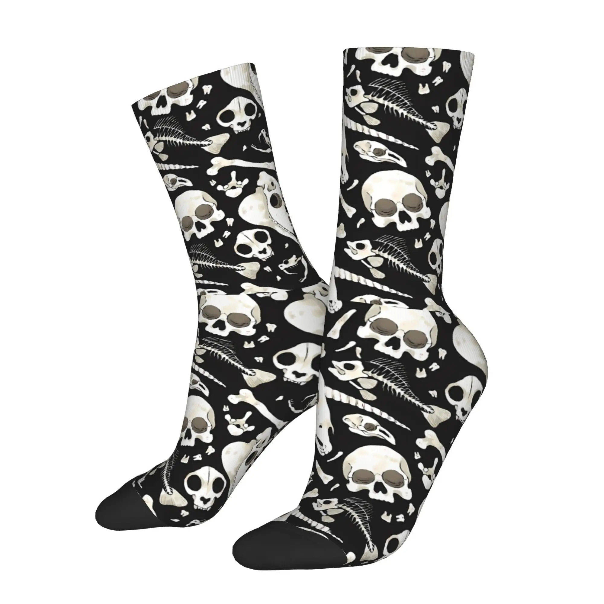 

Black Skulls And Bones Wunderkammer Sock Printed Man Polyester Fashion