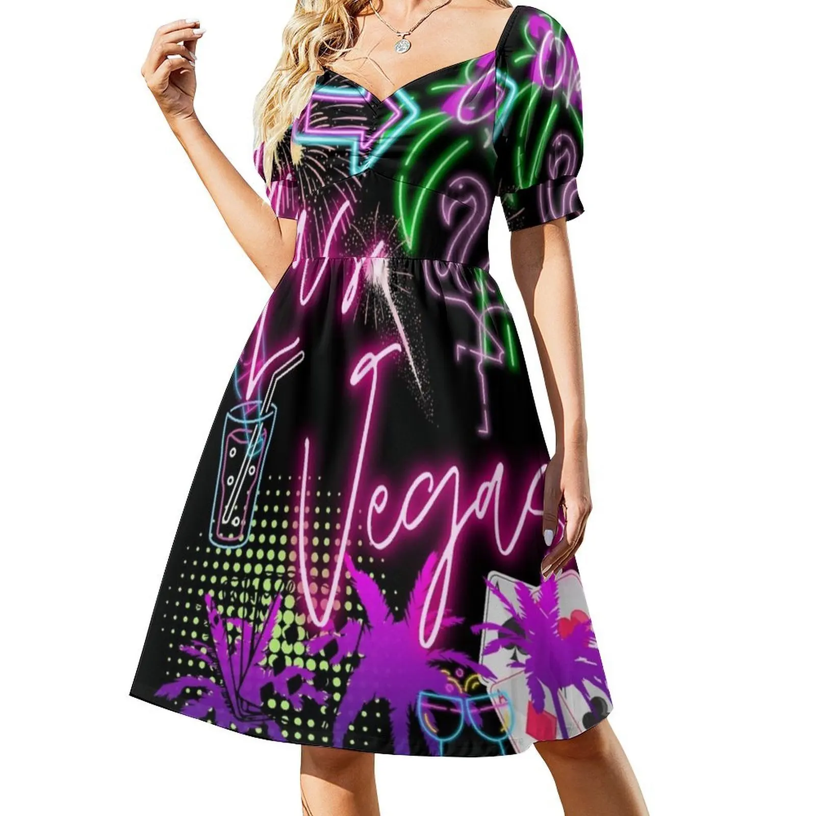 فستان Las Vegas T للسيدات هيب هوب ملابس الشارع الشهير مطبوع عليه رسومات جرافيكية للحفلات والنوادي ملابس Lasvegas Gambling Gamer النسائية #2