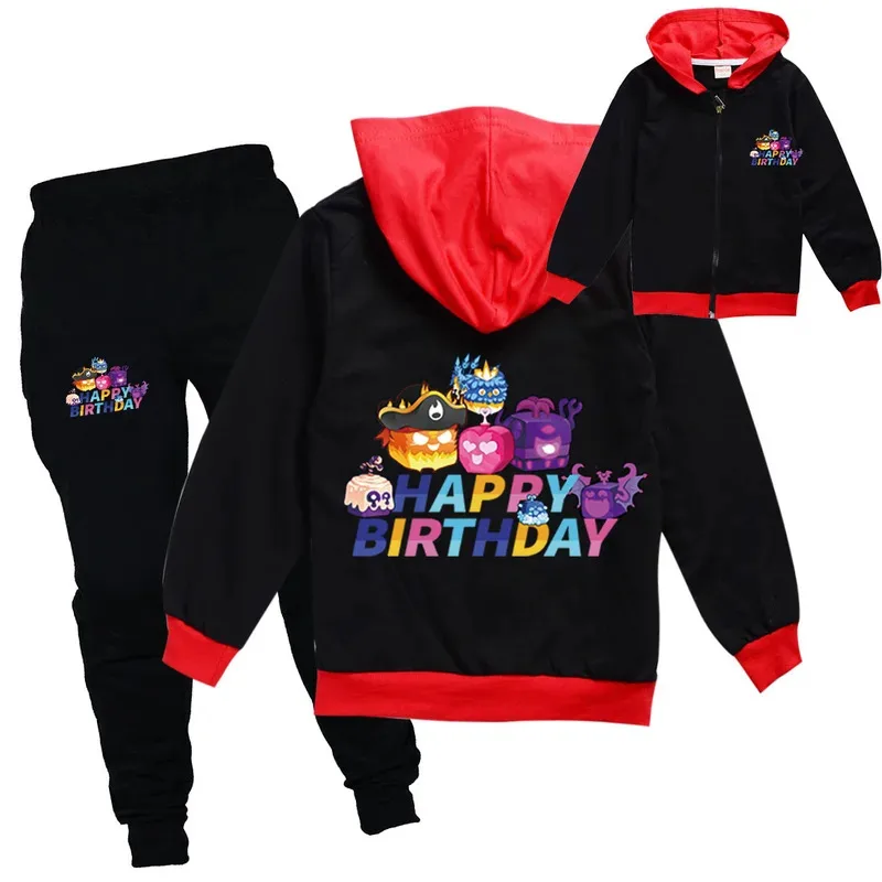 Wiwiwi 123 الخريف الشتاء الاطفال رياضية ثلاثية الأبعاد B-BloxES الفواكه طباعة سستة هوديس بلوزات السراويل مجموعات ملابس الأولاد عادية الفتيات #3