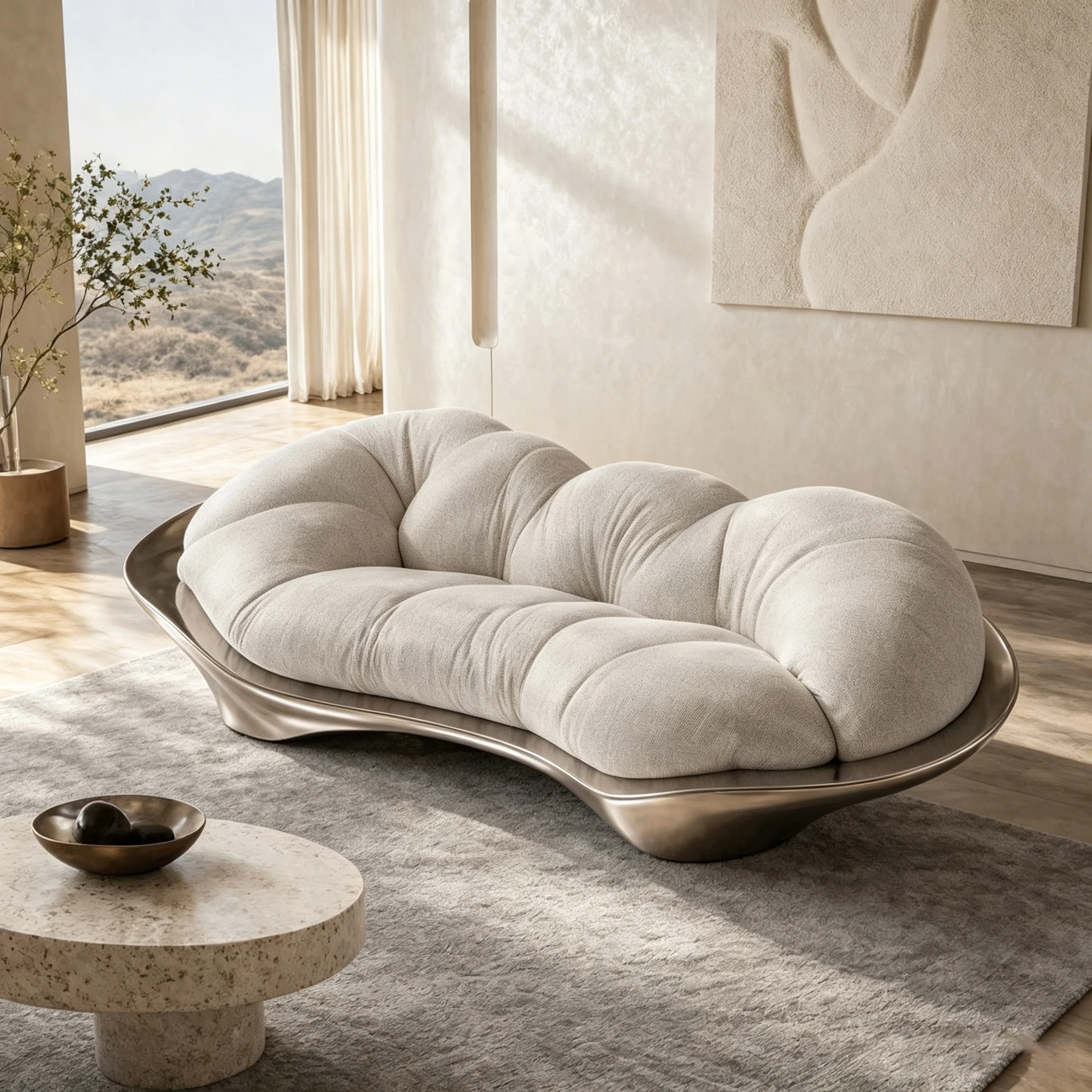 G*-High End Customizable Curved Sofa Organic Form Modern Luxury Sofa for Villa, Hotel