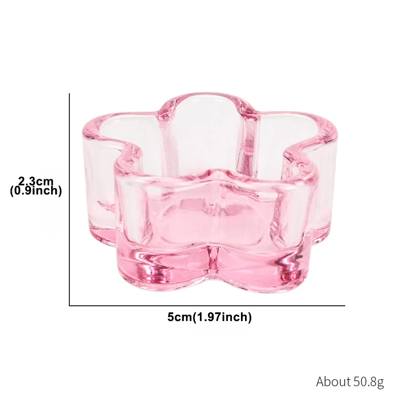 Nail Dish Cups Liquid Pink Glass Nail Monomer Liquid Bowl Acrylic Powder Jar Dampen Liquid Cup For Nail Art Manicure Care Tools