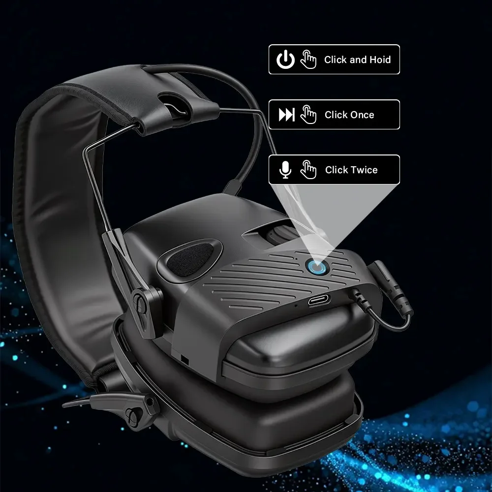 Bluetooth Tactical Electronic Anti-noise Shooting Headset Hunting Earmuffs Hands-Free Calling Hearing Protection Headset