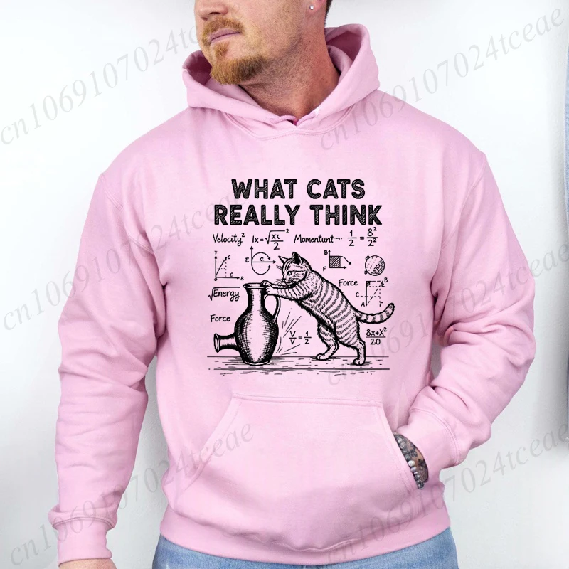 Funny Cat Physics Design Hoodies Math Science Humor Cat Print Sweatshirt Personalized Men Women Casual Streetwear Fashion Hoodie