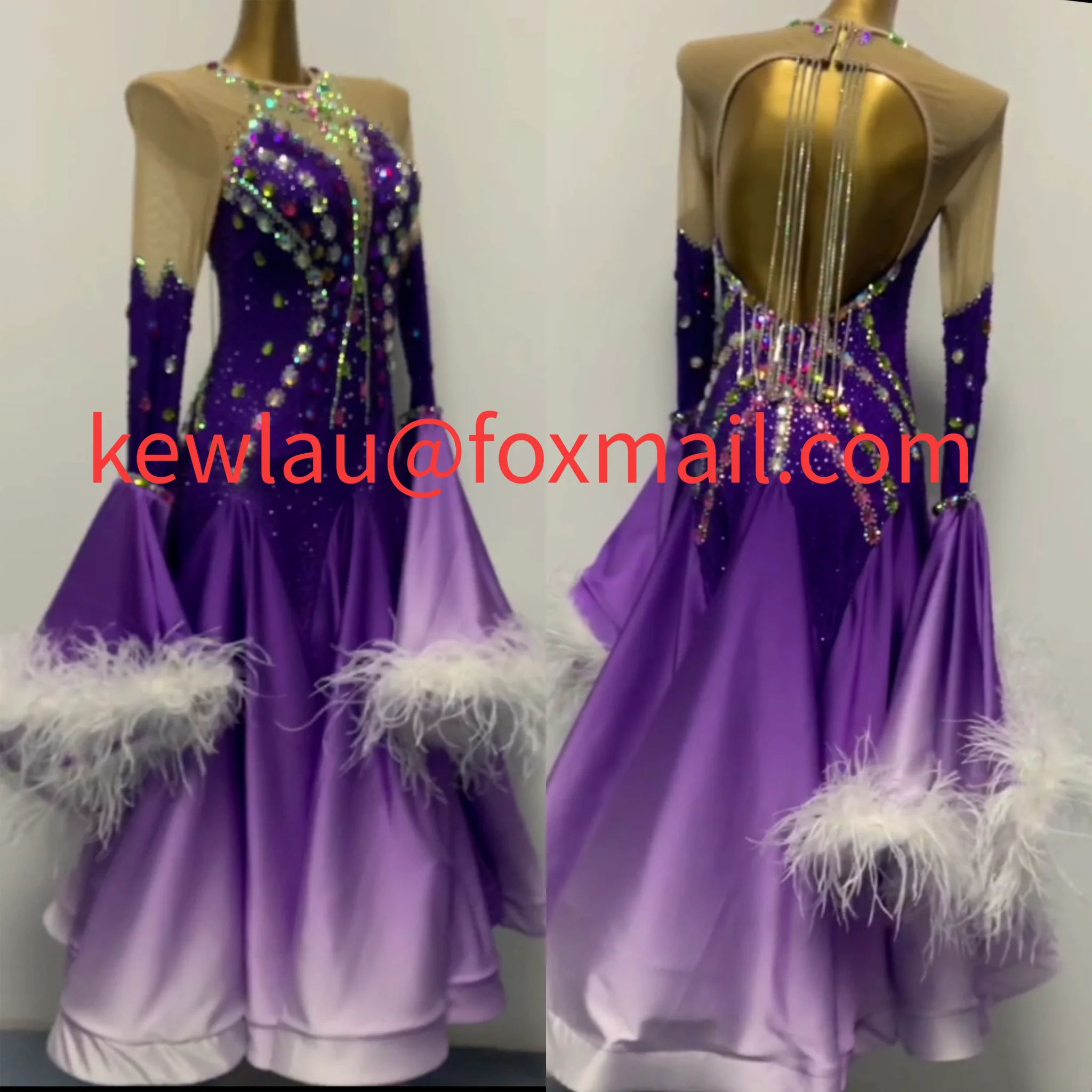 

WYHNOT DANCE 2023 Feather Customized Ballroom Waltz Tango Standard Dance Dress Competition Perform Costume Fast Free Shipping