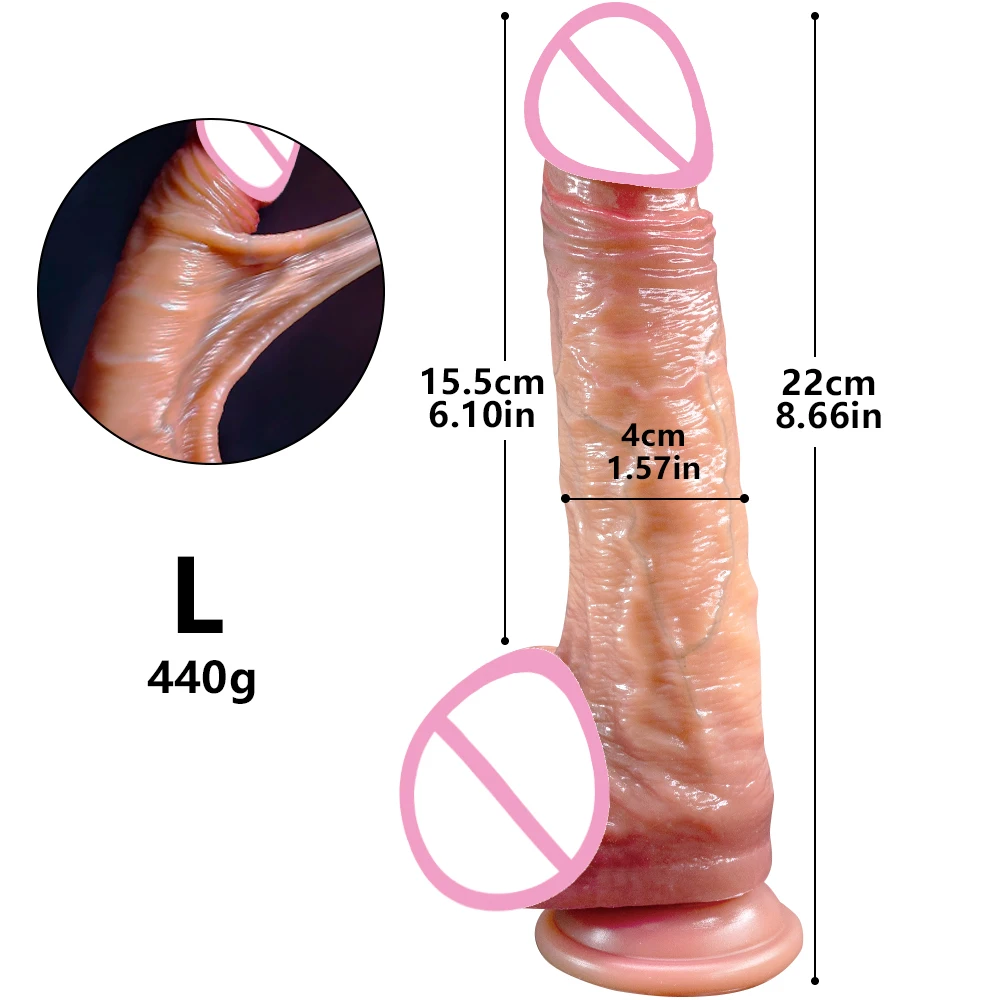 Sliding Foreskin G Spot Stimulate Realistic Simulation Dildo Soft Silicone Penis Huge Dick Suction Cup Sex Toy For Women Men