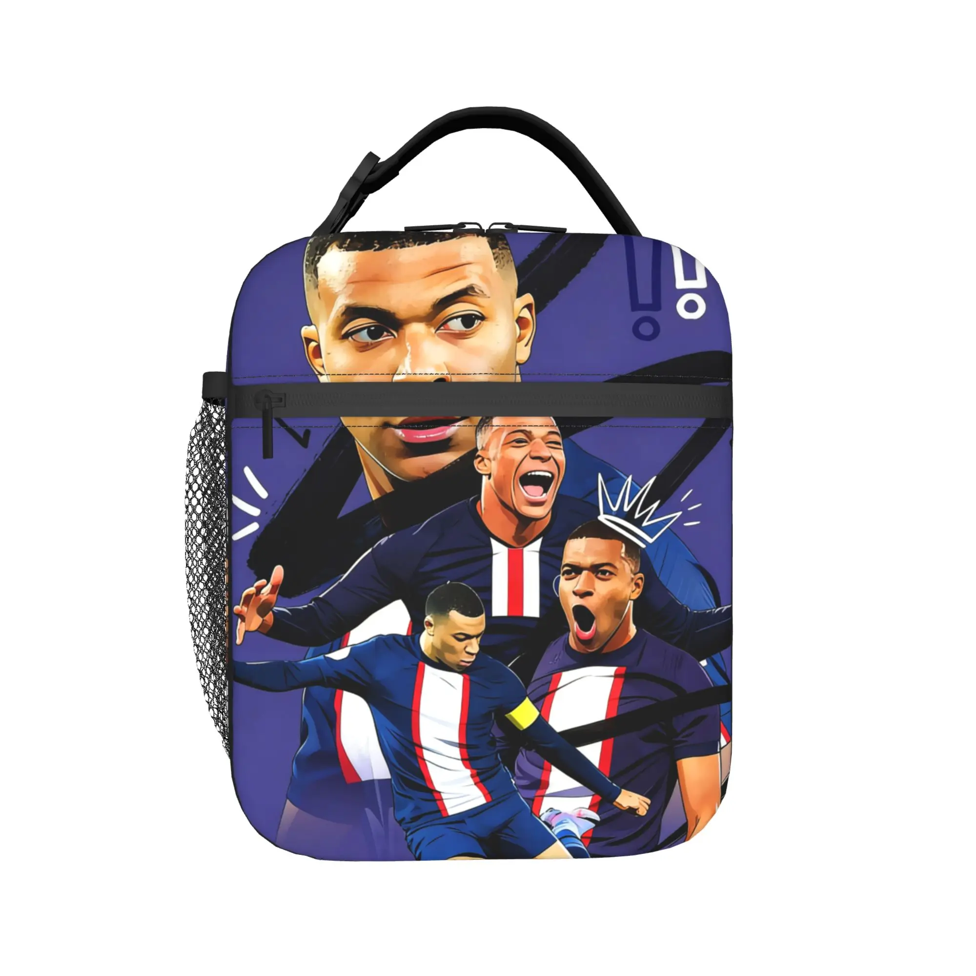 M-Mbappes Insulated Lunch Bags Thermal Bag Reusable,Lunch Container Football Soccer Large Tote Lunch Box Food Storage Bags