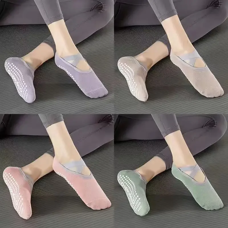 Yoga Socks Women High Quality Pilates Socks Anti-Slip Breathable Bandage Yoga Socks Ankle Ladies Ballet Dance Sports Socks