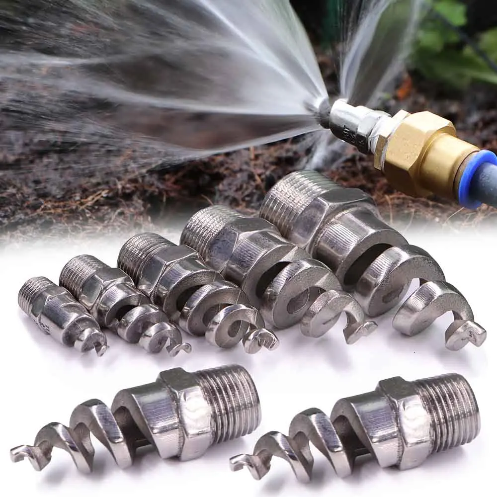 316 Stainless Steel Spiral Nozzle Sprayer Atomizer Anti-clogging Agricultural Irrigation Garden Watering Industry Dust Removal