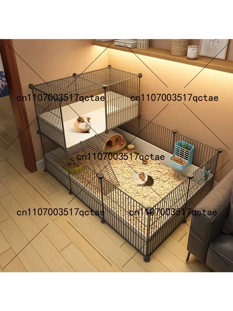 Pet Fence for Small Animals, Rabbit Cage with Guinea Pig Nest, Outdoor Landscape Enclosure