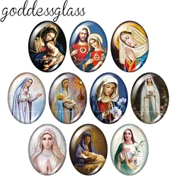 Mary help of Christians Maria Faith Blessed 13x18mm/18x25mm/30x40mm Oval photo glass cabochon demo flat back Making findings