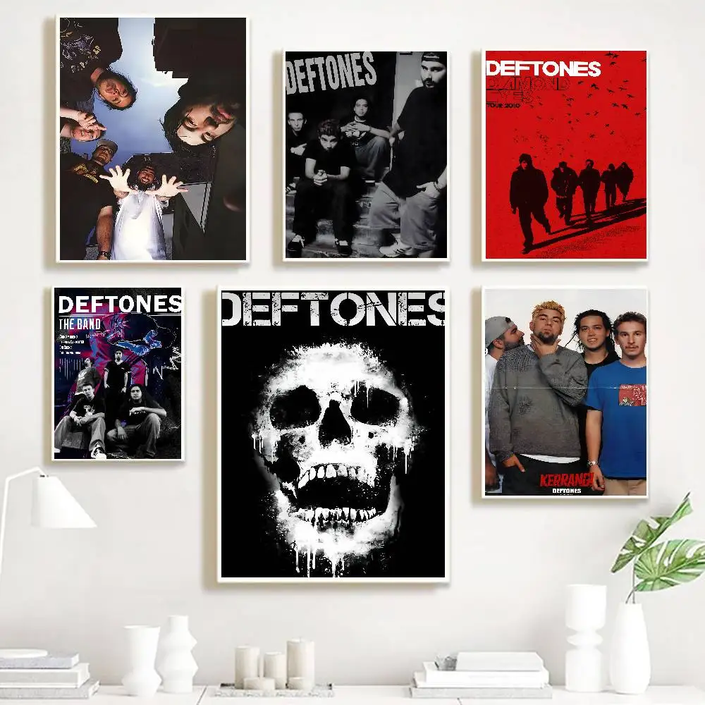 Rock Band D-Deftones Poster Self-adhesive Art Waterproof Paper Sticker Coffee House Bar Room Wall Decor