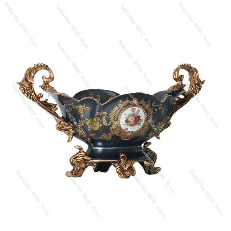 Luxury Fruit Tray Resin Decorative Plate High End Living Room Snack Tray Creative Dried Fruit Plate Household Decorative Storage