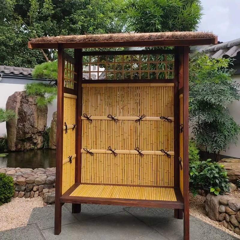 Durable bamboo pavilion outdoor tea table gateway courtyard landscape decoration